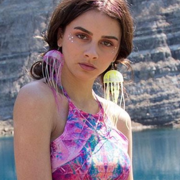 Jewelry - Jellyfish earrings rave festival jewelry edc ocean